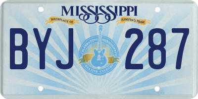 MS license plate BYJ287