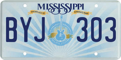 MS license plate BYJ303