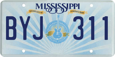 MS license plate BYJ311