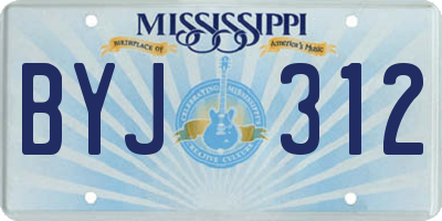MS license plate BYJ312