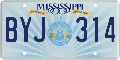 MS license plate BYJ314