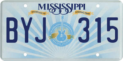 MS license plate BYJ315
