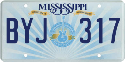 MS license plate BYJ317