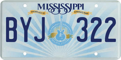 MS license plate BYJ322