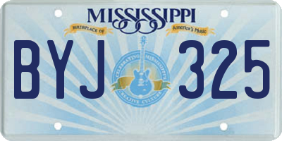 MS license plate BYJ325