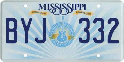 MS license plate BYJ332