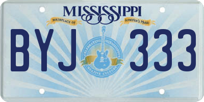 MS license plate BYJ333