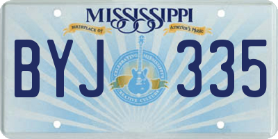 MS license plate BYJ335