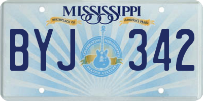 MS license plate BYJ342