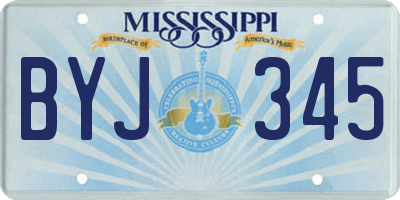MS license plate BYJ345