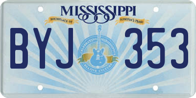 MS license plate BYJ353