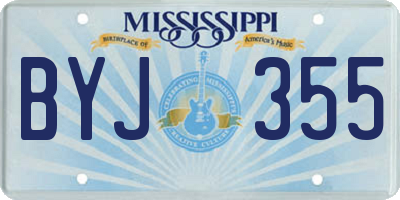 MS license plate BYJ355