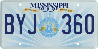 MS license plate BYJ360