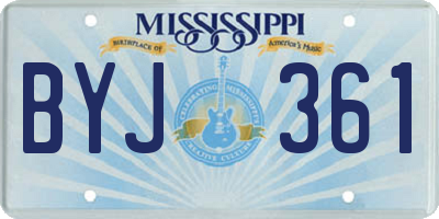 MS license plate BYJ361