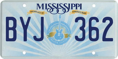 MS license plate BYJ362