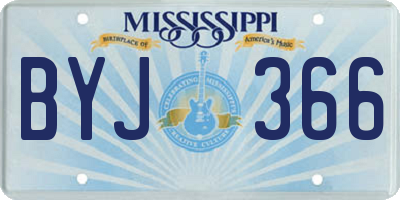 MS license plate BYJ366