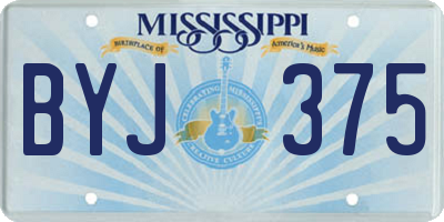 MS license plate BYJ375
