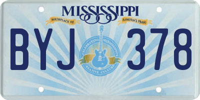 MS license plate BYJ378