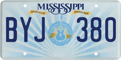 MS license plate BYJ380