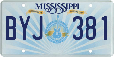 MS license plate BYJ381