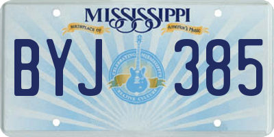 MS license plate BYJ385