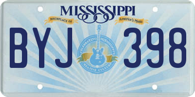 MS license plate BYJ398