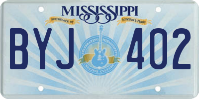 MS license plate BYJ402