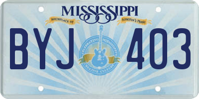 MS license plate BYJ403