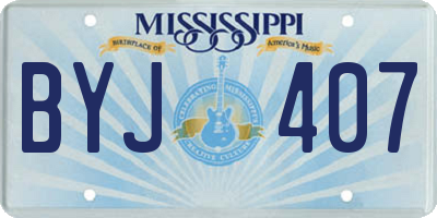 MS license plate BYJ407