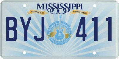MS license plate BYJ411