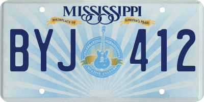 MS license plate BYJ412