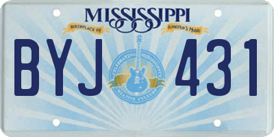 MS license plate BYJ431