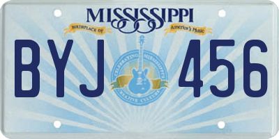 MS license plate BYJ456