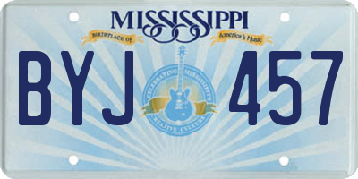 MS license plate BYJ457