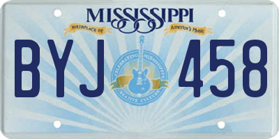 MS license plate BYJ458