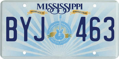 MS license plate BYJ463