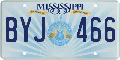 MS license plate BYJ466