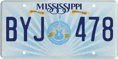 MS license plate BYJ478