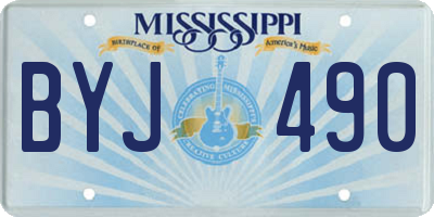 MS license plate BYJ490