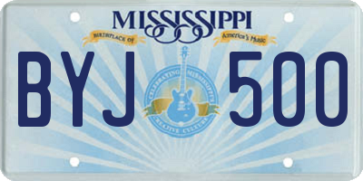 MS license plate BYJ500