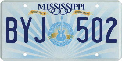 MS license plate BYJ502