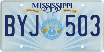 MS license plate BYJ503