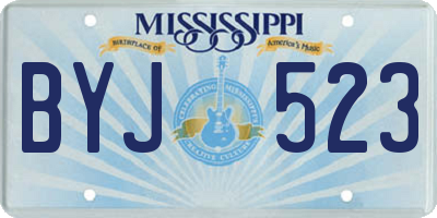 MS license plate BYJ523