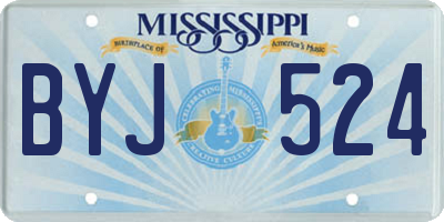 MS license plate BYJ524