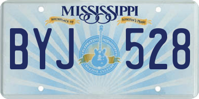 MS license plate BYJ528
