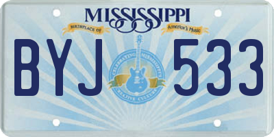 MS license plate BYJ533