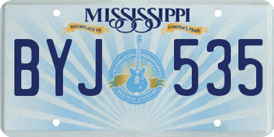 MS license plate BYJ535