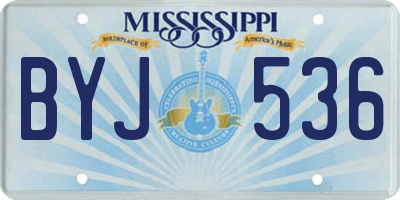 MS license plate BYJ536