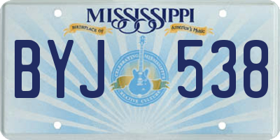 MS license plate BYJ538