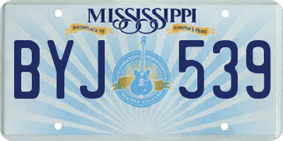MS license plate BYJ539
